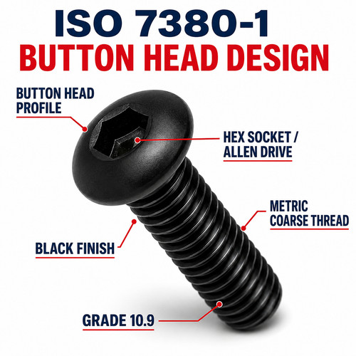 Button head allen bolts hex - button,